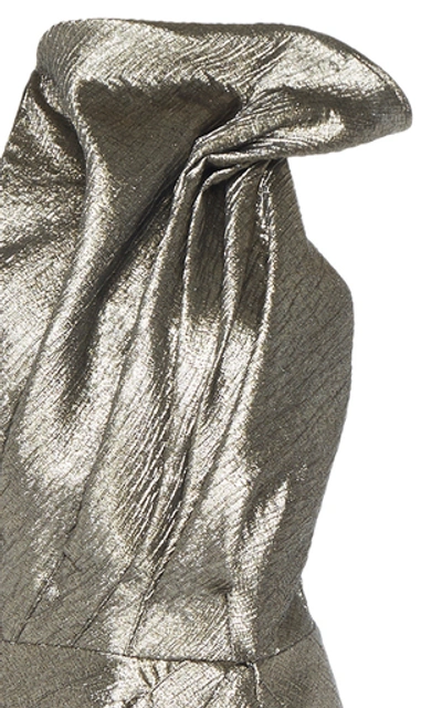 Shop Maticevski Application Satin Gown In Metallic