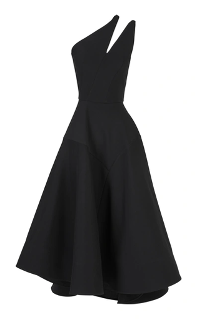 Shop Maticevski Meteor Cutout One-shouldered Crepe Dress In Black
