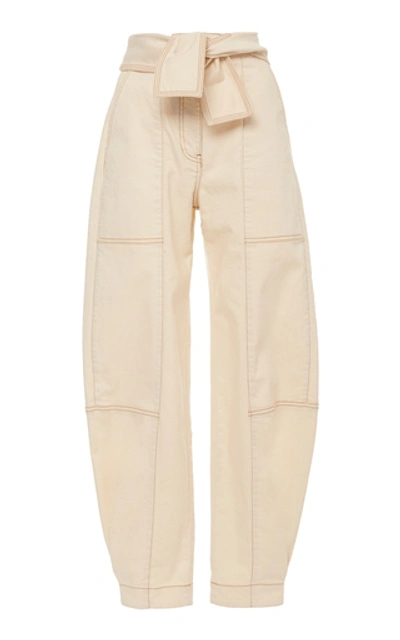 Shop Ulla Johnson Storm High-rise Tapered Jeans In White