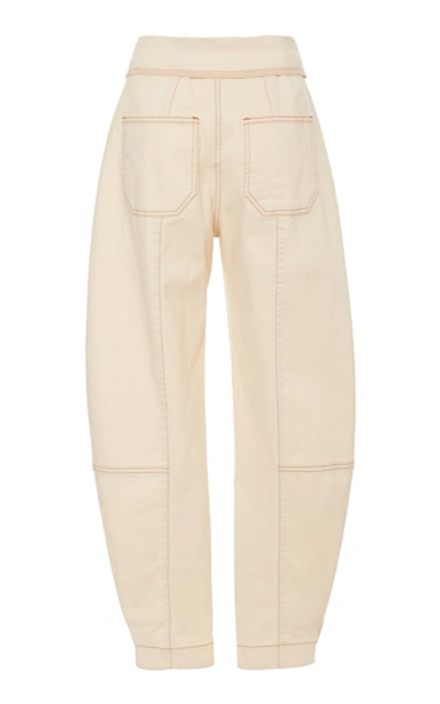 Shop Ulla Johnson Storm High-rise Tapered Jeans In White