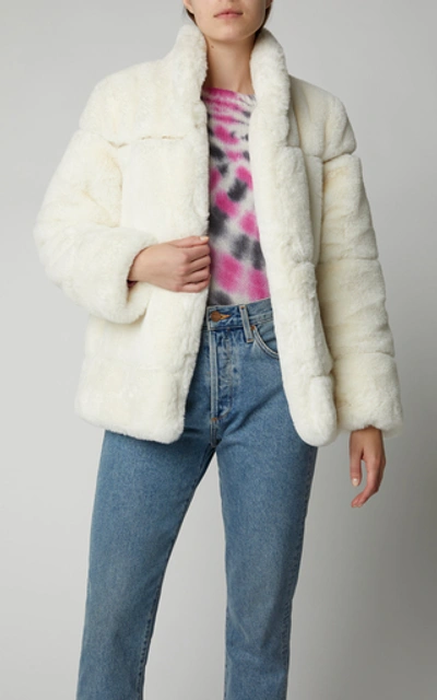 Shop Apparis Sarah Faux-fur Jacket In White