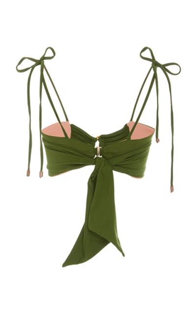 Shop Johanna Ortiz Weel-wisher Bikini Top In Green