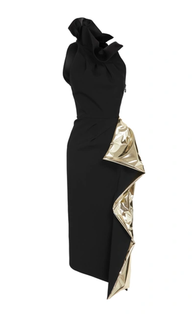 Shop Maticevski Solar Draped Crepe Dress In Black