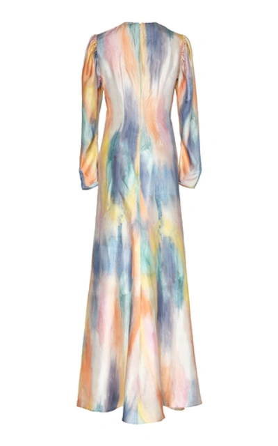 Shop Sies Marjan Virginia Ruffled Printed Silk Maxi Dress