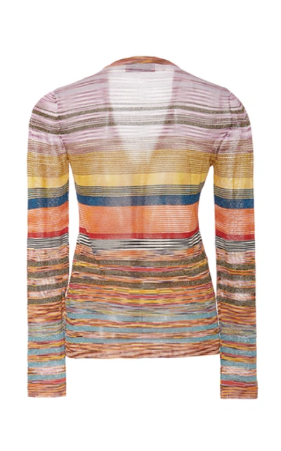 Shop Missoni Multi-color Striped Cotton Cardigan