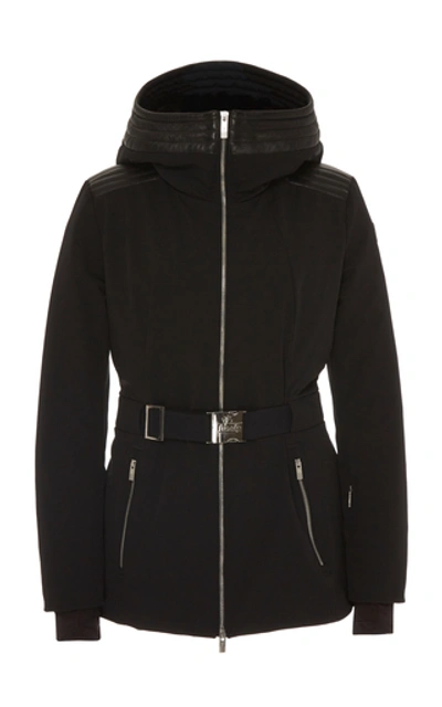 Shop Fusalp Belted Leather-trimmed Shell Ski Jacket In Black