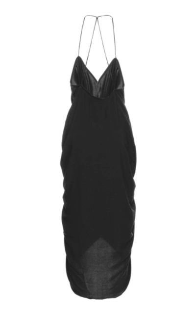 Shop Acler Jenkins Crepe De Chine Midi Dress In Black