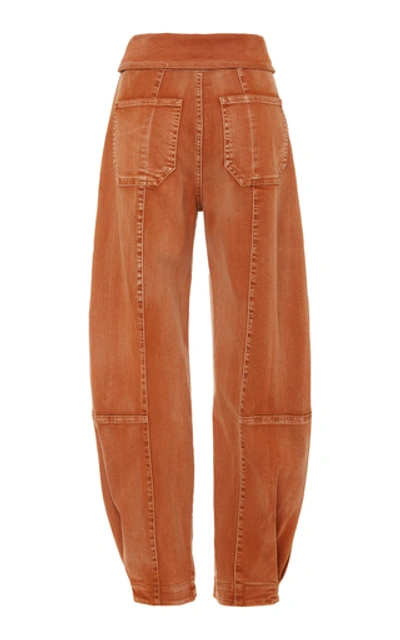 Shop Ulla Johnson Storm High-rise Tapered Jeans In Orange