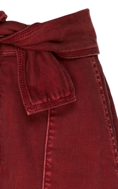 Shop Ulla Johnson Women's Storm High-waisted Cropped Wide-leg Jeans In Burgundy