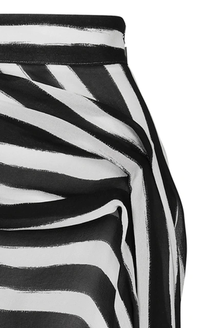 Shop Maticevski Aquarius Asymmetric Striped Chiffon Skirt