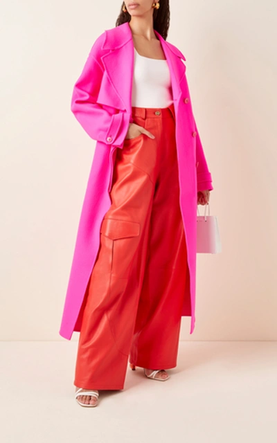 Shop Jacquemus Long Trench Coat In Pink
