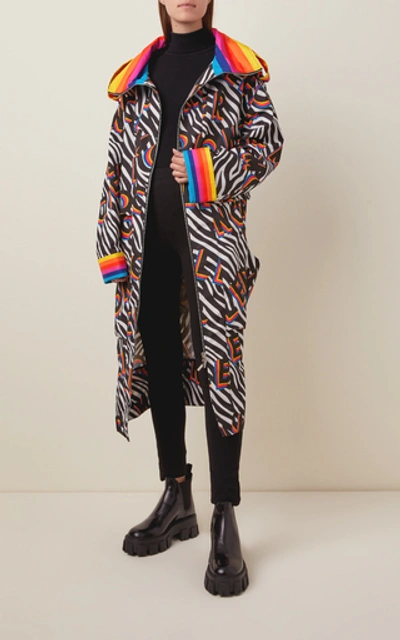 Shop Moncler Genius 0 Moncler Richard Quinn Ava Printed Shell Coat In Animal