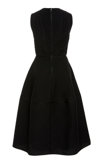 Shop Narciso Rodriguez Dot Jacquard Sculpted Dress In Black