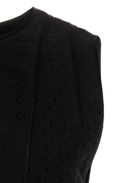 Shop Narciso Rodriguez Dot Jacquard Sculpted Dress In Black