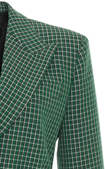 Shop Givenchy Belted Checked Wool-crepe Blazer In Plaid