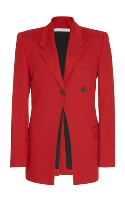 Shop Peter Do Long-lined Cady Blazer In Red