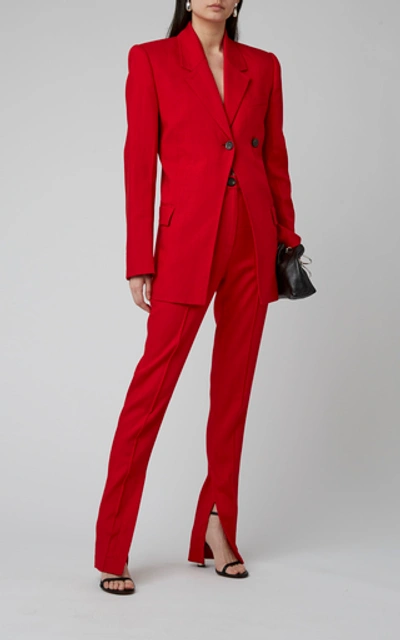 Shop Peter Do Long-lined Cady Blazer In Red