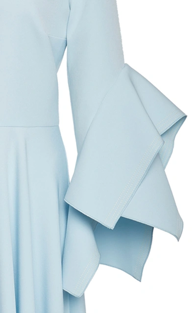 Shop Roksanda Ayres Layered Crepe Midi Dress In Blue
