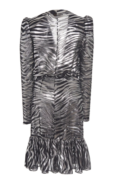 Shop Dundas Metallic Printed Silk-blend Mini Dress