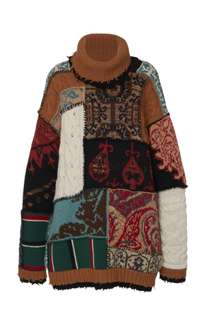 Shop Etro Multi-print Wool-blend Sweater