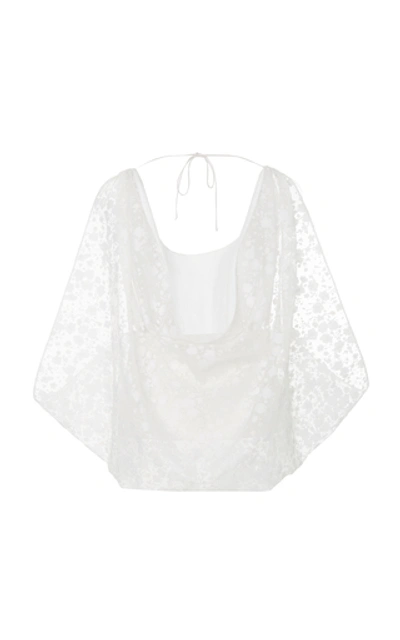 Shop Rosie Assoulin Embroidered Cutout Cotton-blend Top In White
