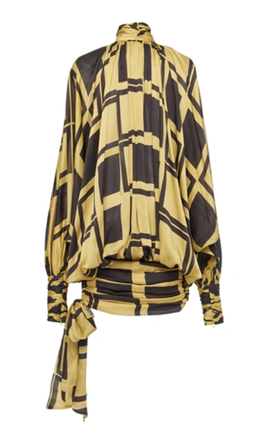 Shop Zimmermann Resistance Two-tone Square-print Silk Dress