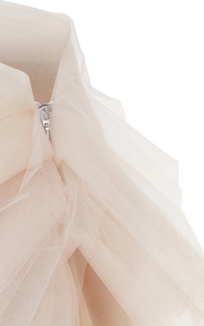 Shop Maticevski Atmospheric Ruffled Tulle Pencil Skirt In Pink