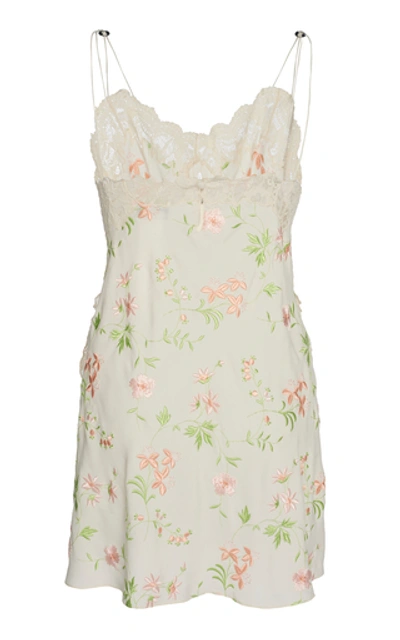 Shop Rabanne Lace Slip Tank Top In Floral