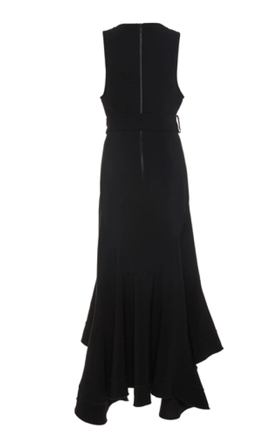 Shop Acler Normandie Plunging-neck Sleeveless Midi Dress In Black