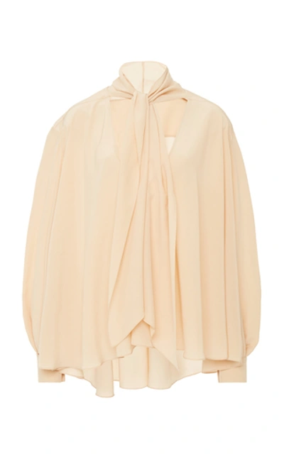Shop Givenchy Pussy-bow Crepe De Chine Top In White