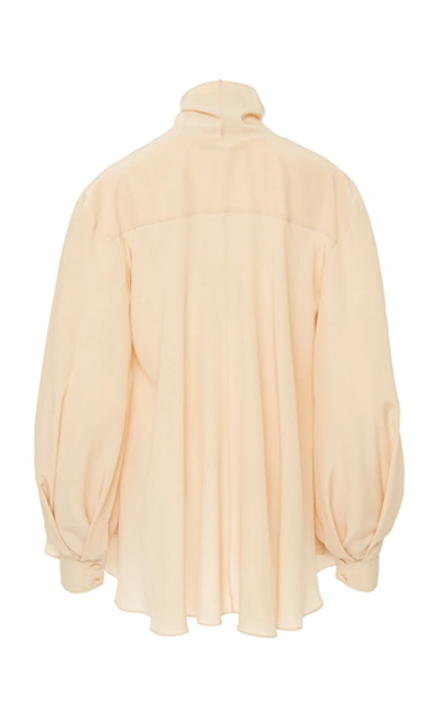 Shop Givenchy Pussy-bow Crepe De Chine Top In White