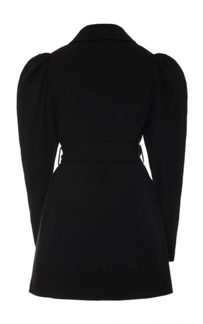 Shop Acler Alameda Puffed-shoulder Belted Blazer Dress In Black