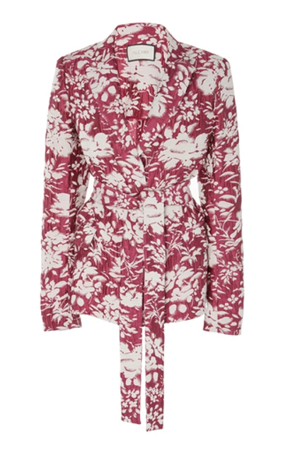 Shop Alexis Raquelle Wrap-effect Garden Jacquard Blazer In Multi