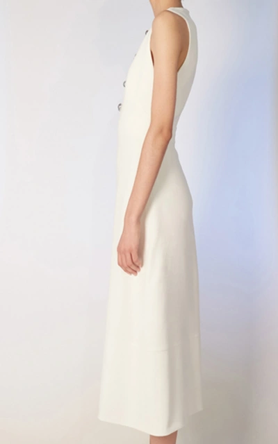 Shop Proenza Schouler Embellished Cut-out Crepe Midi Dress In White