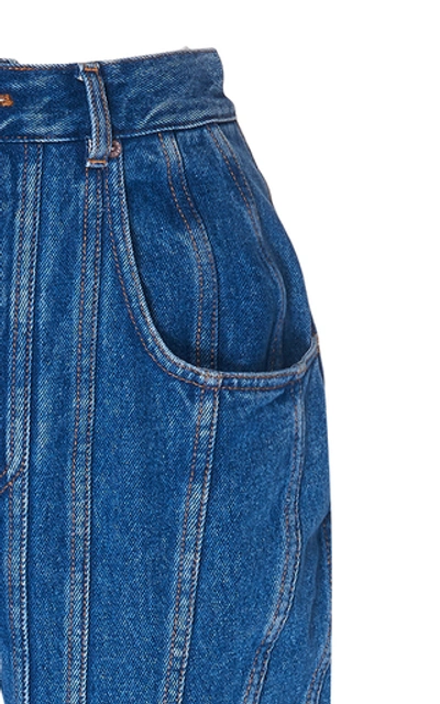 Shop Mugler High-rise Straight-leg Jeans In Blue