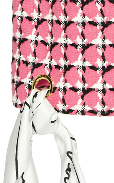 Shop Versace Printed Cotton-blend Mini Skirt In Pink