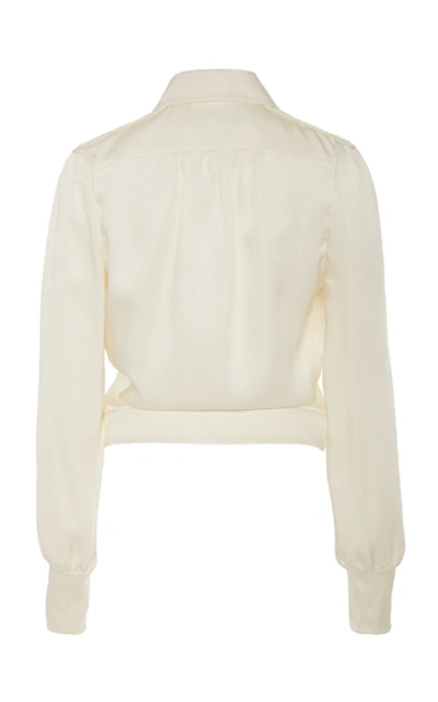 Shop Soonil Silk Long Sleeve Blouse In White