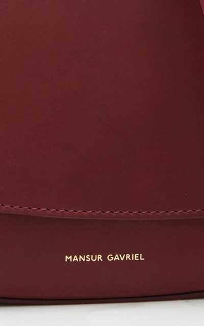 Shop Mansur Gavriel Leather Crossbody Bag In Burgundy