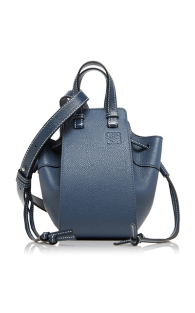 Shop Loewe Hammock Mini Leather Shoulder Bag In Blue