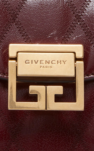 Shop Givenchy Gv3 Small Quilted Leather Bag In Purple