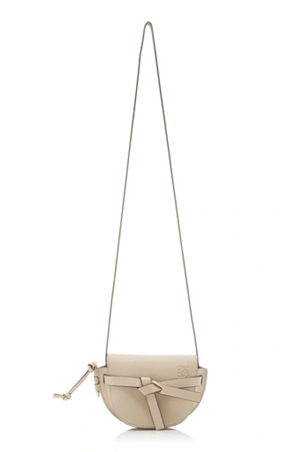 Shop Loewe Gate Mini Leather Shoulder Bag In Neutral