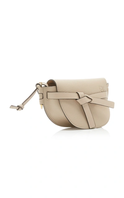 Shop Loewe Gate Mini Leather Shoulder Bag In Neutral