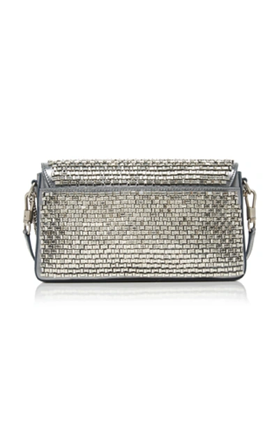 Shop Givenchy Mirrored Crystal-embellished Leather Shoulder Bag In Silver