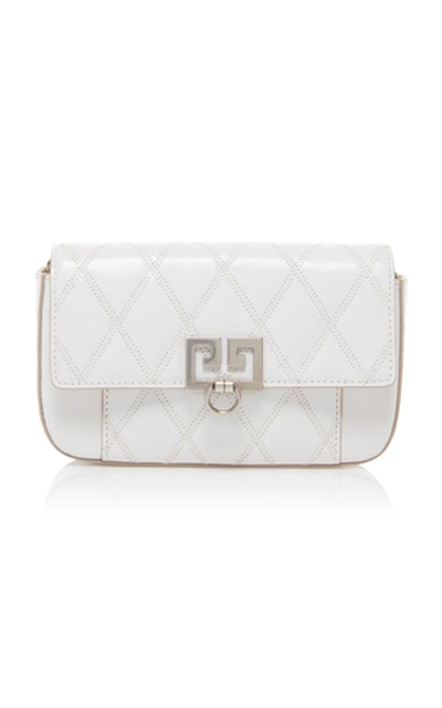 Shop Givenchy Quilted-leather Shoulder Bag In White