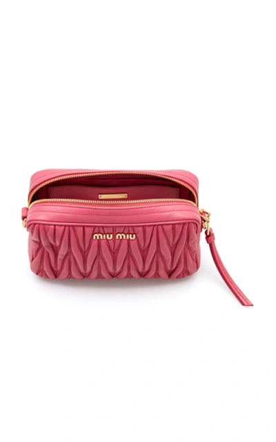 Shop Miu Miu Quilted Leather Shoulder Bag In Pink