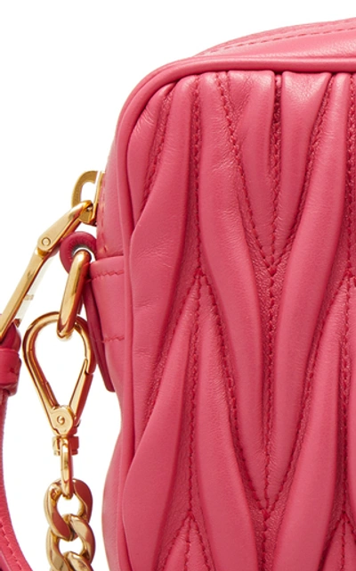 Shop Miu Miu Quilted Leather Shoulder Bag In Pink
