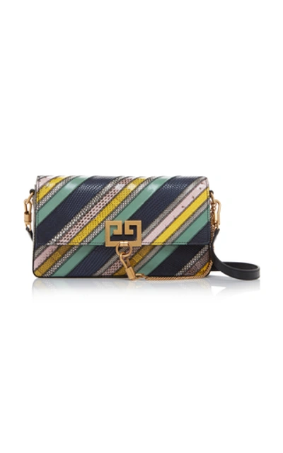 Shop Givenchy Paneled Snake And Leather Shoulder Bag In Multi