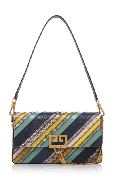 Shop Givenchy Paneled Snake And Leather Shoulder Bag In Multi