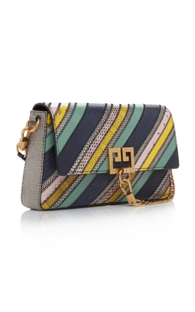 Shop Givenchy Paneled Snake And Leather Shoulder Bag In Multi