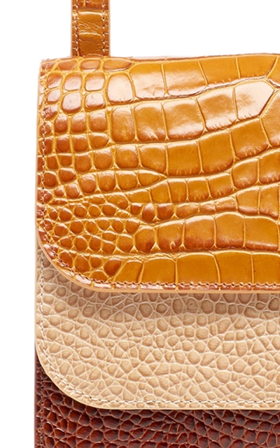 Shop Rejina Pyo Ana Color-block Croc-effect Leather Shoulder Bag In Brown